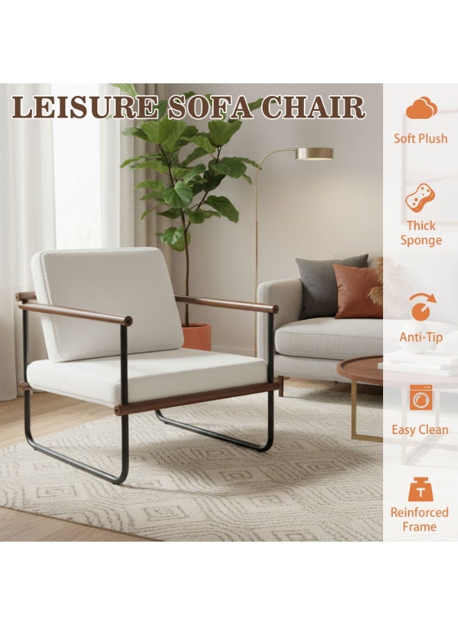 CHOIWIN Fabric Accent Chair, Armchair for Living Room, Single Sofa, Modern Lounge Chair for Bedroom, Accent Chair Upholstered Reading ,Suitable for living room, office, bedroom - Image 2